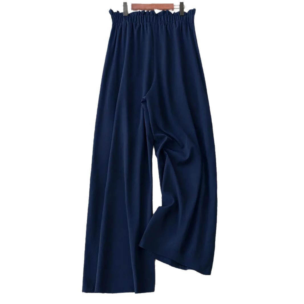 Summer Beach Solid-Color Plus-Size Loose Wide-Leg Pants