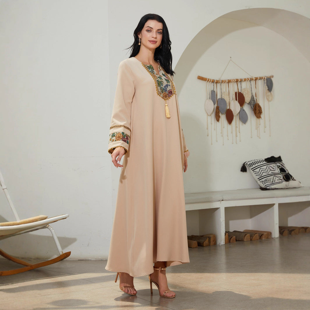 Patchwork Ethnic Style Abaiya Women's Dress